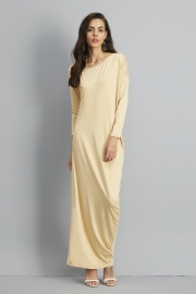 One Shoulder Ruffled Slit Maxi Dress