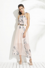 Charming Floral Printed Sleeveless Maxi Dress