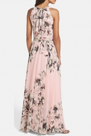 Charming Floral Printed Sleeveless Maxi Dress