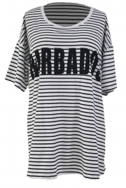 Black White Striped Beach Shirt Beachwear