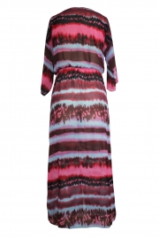 Buttons and Slit Front Open Tie-dye Print Chiffon Beachwear