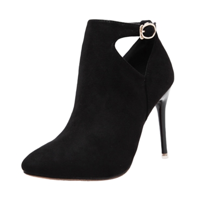 Women's Hollow out Pointed Toe Stiletto Heels Boots lonhooker.com