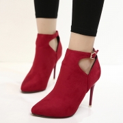 Women's Hollow out Pointed Toe Stiletto Heels Boots