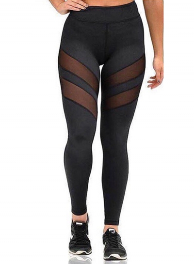 Women's Dri-Fit Mesh Panel Sports Ankle Leggings