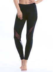 Women's Fashion High Waist Mesh Panel Skinny Sports Leggings