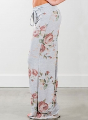 Women's Loose Floral Printed Wide Leg Pants