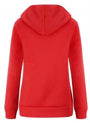 Women's Casual Long Sleeve Zipper Solid Hoddies