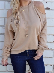 Women's off Shoulder Long Sleeve Backless Tee