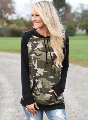 Women's Casual Long Sleeve Camouflage Printed Hoodies