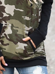 Women's Casual Long Sleeve Camouflage Printed Hoodies