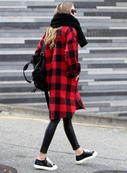 Long Sleeve Plaid Loose Button down Shirt