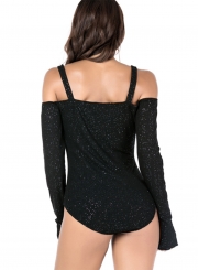 Off Shoulder Long Sleeve Club Bodysuit