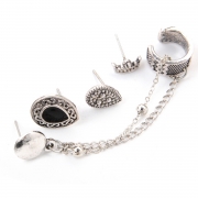 Fashion Vintage Asymmetric Chain Design Sets Earrings