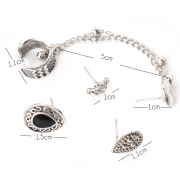 Fashion Vintage Asymmetric Chain Design Sets Earrings