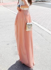 High Waist Chiffon Wide Leg Pants