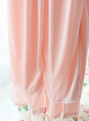 High Waist Chiffon Wide Leg Pants