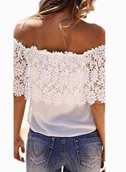 Fashion Off Shoulder Lace Tee