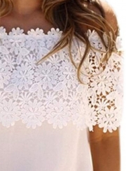 Fashion Off Shoulder Lace Tee