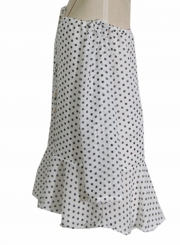 Off Shoulder Long Sleeve Polka Dots Ruffle Dress