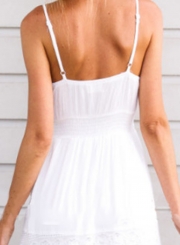 V Neck Sleeveless Backless Slit Beach Dress