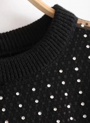 Fashion Rhinestone See-through Sweater