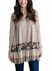 Long Sleeve Floral Ruffle Tee