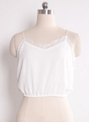 Spaghetti Strap Sleeveless Lace Crop Top