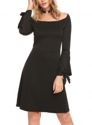 Fashion Long Sleeve Knee Length Dress