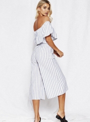 Fashion Off Shoulder Wide Leg Jumpsuit