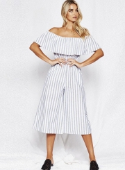 Fashion Off Shoulder Wide Leg Jumpsuit