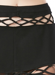 Cross Strap High Low Skirt