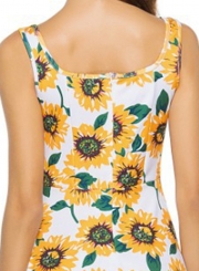 Fashion Sleeveless Floral Printed Dress