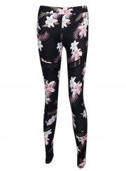 Fashion 2 Piece Skinny Floral Printed Sports Set