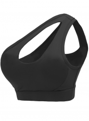 One Shoulder Hollow out Yoga Bra