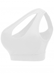 One Shoulder Hollow out Yoga Bra