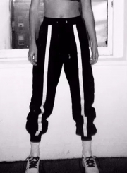 Drawstring Waist Color Block Sports Pants