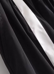 Drawstring Waist Color Block Sports Pants