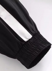 Drawstring Waist Color Block Sports Pants
