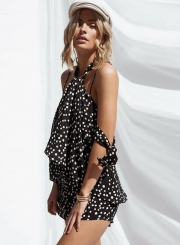 One Piece Spaghetti Strap Polka Dot Jumpsuits