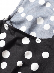 One Piece Spaghetti Strap Polka Dot Jumpsuits