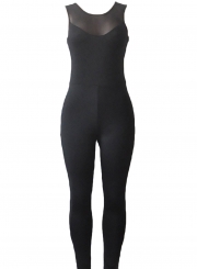 One Piece See-Through Mesh Skinny Yoga Set