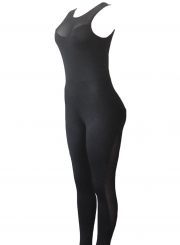 One Piece See-Through Mesh Skinny Yoga Set