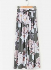 Fashion High Waist Floral Wide Leg Pants