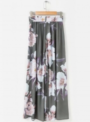 Fashion High Waist Floral Wide Leg Pants