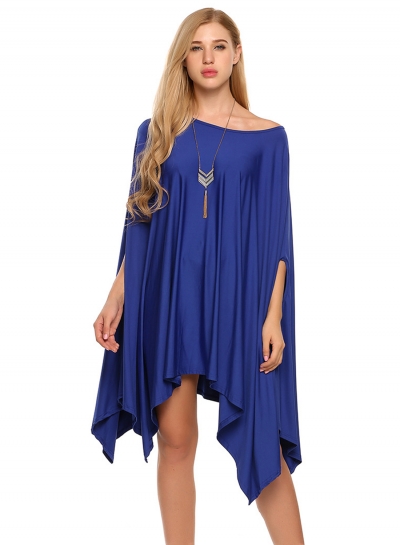 Plus Size Batwing Sleeve Irregular Day Dress