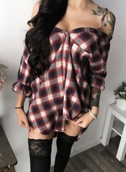 Casual Spaghetti Strap Plaid Buttons Mini Dress