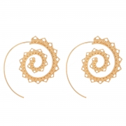 Casual Alloy Oval Circle Helical Vintage Earrings