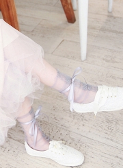 Fashion Mesh Bow Lace Socks