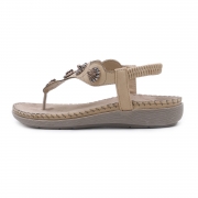 Fashion Summer Bohemia Beach Thong Flat Sandals With Beading