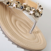 Fashion Bohemia Summer Beach Thong Flat Sandals With String Bead